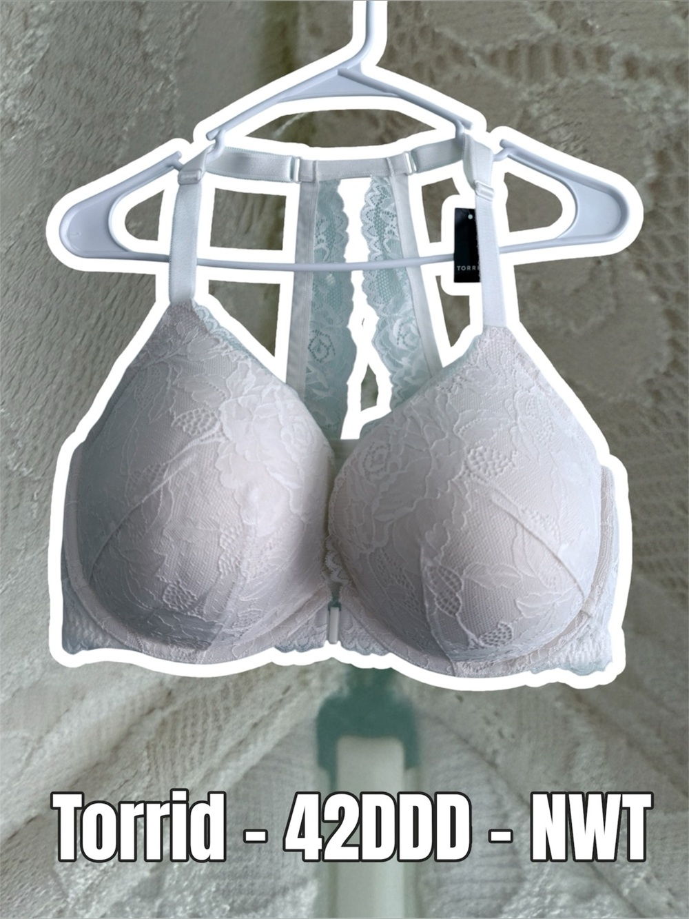 torrid White Lace Racerback Bra